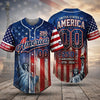 Patriotisk USA-flaggbasebolltröja med amerikansk flaggdesign, anpassat namn och nummer