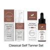 A set of JAYSUING Self Tanner Tanning Drops and Mousse in brown packaging.