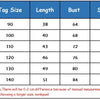 A size chart table showing measurements for kids' solid color warm cotton vests, including tag size, length, bust, shoulder, 