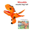 Orange dinosaur-shaped movable mouth/leg/tail toy for children