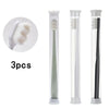Three ultra-soft nano bristle toothbrushes shown in a package with a loose brush detail.