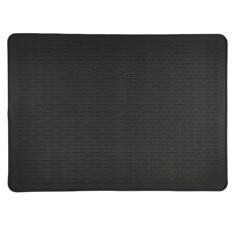 Black silicone stove protector mat designed for induction and glass-top cooktops
