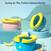 Cute banana shape potty training toy in pink and blue colors with accompanying waste bags