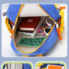 Blue cartoon digger truck backpack with convenient side pockets and a practical front pocket