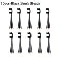 Juego de 10 cabezales de cepillo negros para cepillo sónico recargable y kit de limpiador dental.