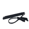 Black adjustable Pilates bar with resistance bands for full-body home workouts