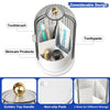 A clear rotating dustproof toothbrush holder with a dome cover designed for storing toothbrushes, toothpaste, and skincare pr