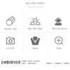 A graphic showing various selling points including stainless steel, gold plating, after-sale service, live shot, fashion, and