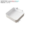 White plastic drain tray designed for Bosch and Siemens front-load washing machines.