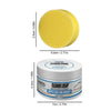 A yellow cleaning cream product with a sponge applicator shown in various sizes.