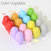 A collection of colorful magnetic caterpillar puzzle pieces in various shades including red, green, blue, yellow, pink, purpl
