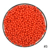 A pile of 300 colorful water beads in a black bowl.