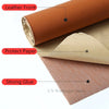 Rollos de parches autoadhesivos para reparar cuero: capa de cuero, papel protector y pegamento fuerte.