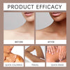 Before and after images showing the product's effect on skin, demonstrating quick coloring, travel use, and quick erase.