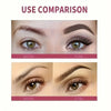 Before and after comparison showing the results of using an angled eyebrow brush with firm nylon bristles