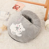 A gray fleece cover for a cozy USB heated foot warmer featuring a white cartoon mouse face.