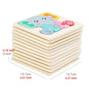 A stack of wooden 3D animal jigsaw puzzles featuring cute elephant and other animals.