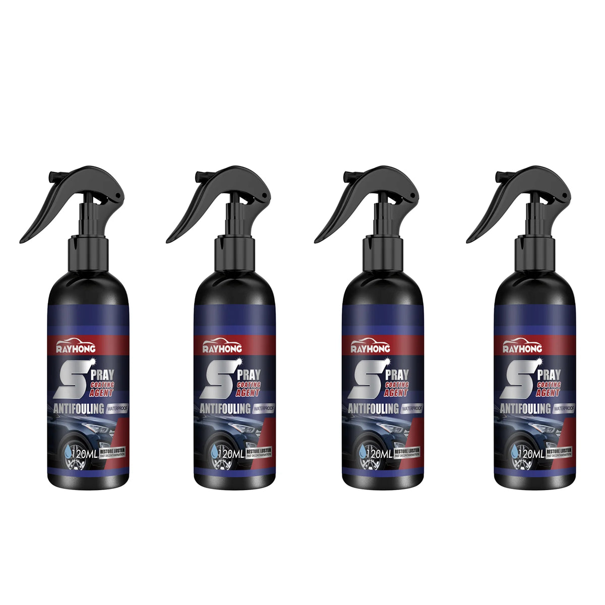 Fire flasker Rayhong nano-keramisk beleggspray med hydrofob beskyttelse for billakk