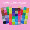 A colorful assortment of 72 fuse beads in various shades arranged on a grid for crafting.