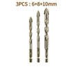 Three drill bits of varying sizes 6mm, 8mm, and 10mm shown vertically.