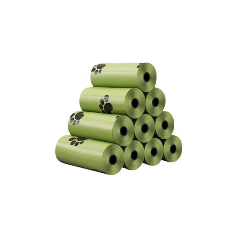 Rollos de pala para arena de gato en verde claro con soporte para bolsa de basura integrado