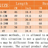A table showing size measurements in centimeters and inches for a floral embroidered sleeveless dress for baby girls.