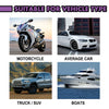 A graphic showing a 3-in-1 nano ceramic coating spray suitable for vehicles like motorcycles, cars, trucks/SUVs, and boats.