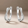 Par de aretes de aro de plata esterlina con zirconia y sello S925