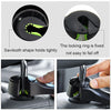Close-up view of car seat headrest hooks showing the sawtooth shape and locking ring mechanism for secure storage