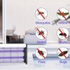 An electric mosquito killer lamp with a UV light trap showing various insects like mosquitoes, moths, aedes, gnats, flies, an