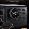A close-up of a black magnetic kitchen timer with a digital display showing 99.5 seconds and a rotary dial.