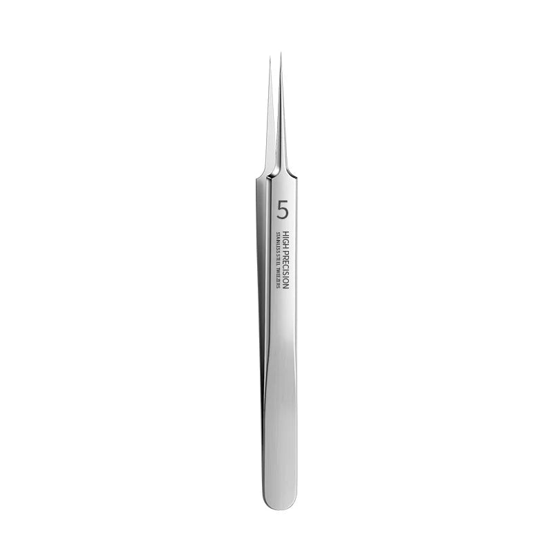 A stainless steel blackhead remover tool with fine tips for deep cleansing.