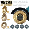 Three grinding discs—arc, bevel, and flat—for non-metallic materials like wood and plastics.