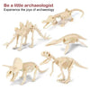 Un conjunto de esqueletos de dinosaurio de plástico para modelos educativos de fósiles DIY.