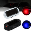 Luz de seguridad solar falsa con LEDs de alarma parpadeantes en varios formatos y contextos.