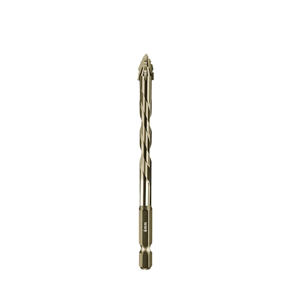 A single serrated drill bit with a hexagonal shank is shown vertically.