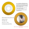 A gold-colored adjustable circle drawing compass ruler with a 12.5cm diameter and a 7cm inner measurement.