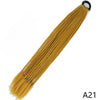 A gradient pre-braided ponytail extension in golden yellow color with an elastic band.