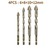 Four drill bits of varying sizes 6mm to 12mm are displayed vertically.