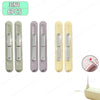 A set of six 3-in-1 needle threader and seam ripper tools in various shades of beige and purple.