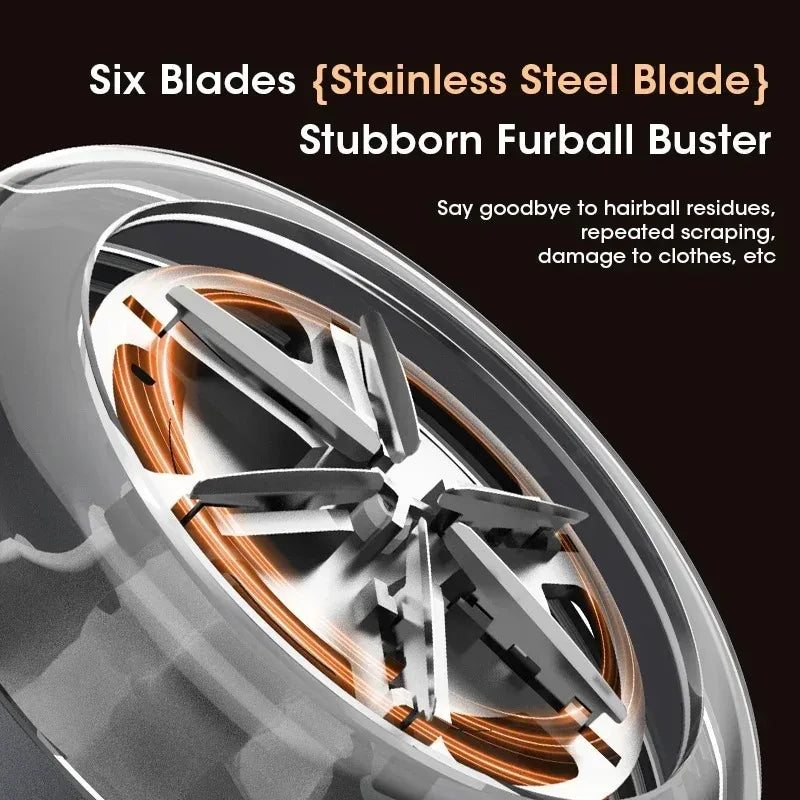 Close-up of a stainless steel stubborn football buster tool with six blades inside a circular device.