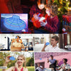 A family is playing with a glowing flying orb boomerang ball with LED lights, while other scenes show the product in various 