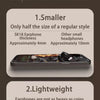 A product image showing invisible wireless earbuds and a charging case, highlighting their small size and lightweight design.