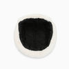 A classic Russian ushanka trapper hat with a white fur lining and black interior.