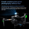 A black foldable GPS drone with a camera and FPV remote is shown against a dark background.