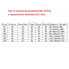 A size chart for a kids' autumn pajama set showing measurements for various sizes.