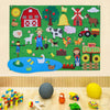 A colorful felt story board set featuring various zoo animals like a lion, elephant, and monkey.