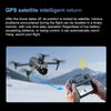 A hand holds a smartphone displaying a map with a location marker, next to a small drone.