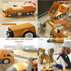 A set of magnetic engineering car robot building blocks toys showing various models and assembly instructions.