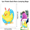 A yellow cartoon chick jumping bag used for a race or jumping game.